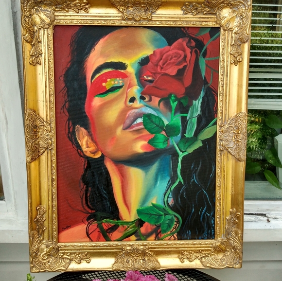 As she blooms original oil painting - Picture 2 of 7